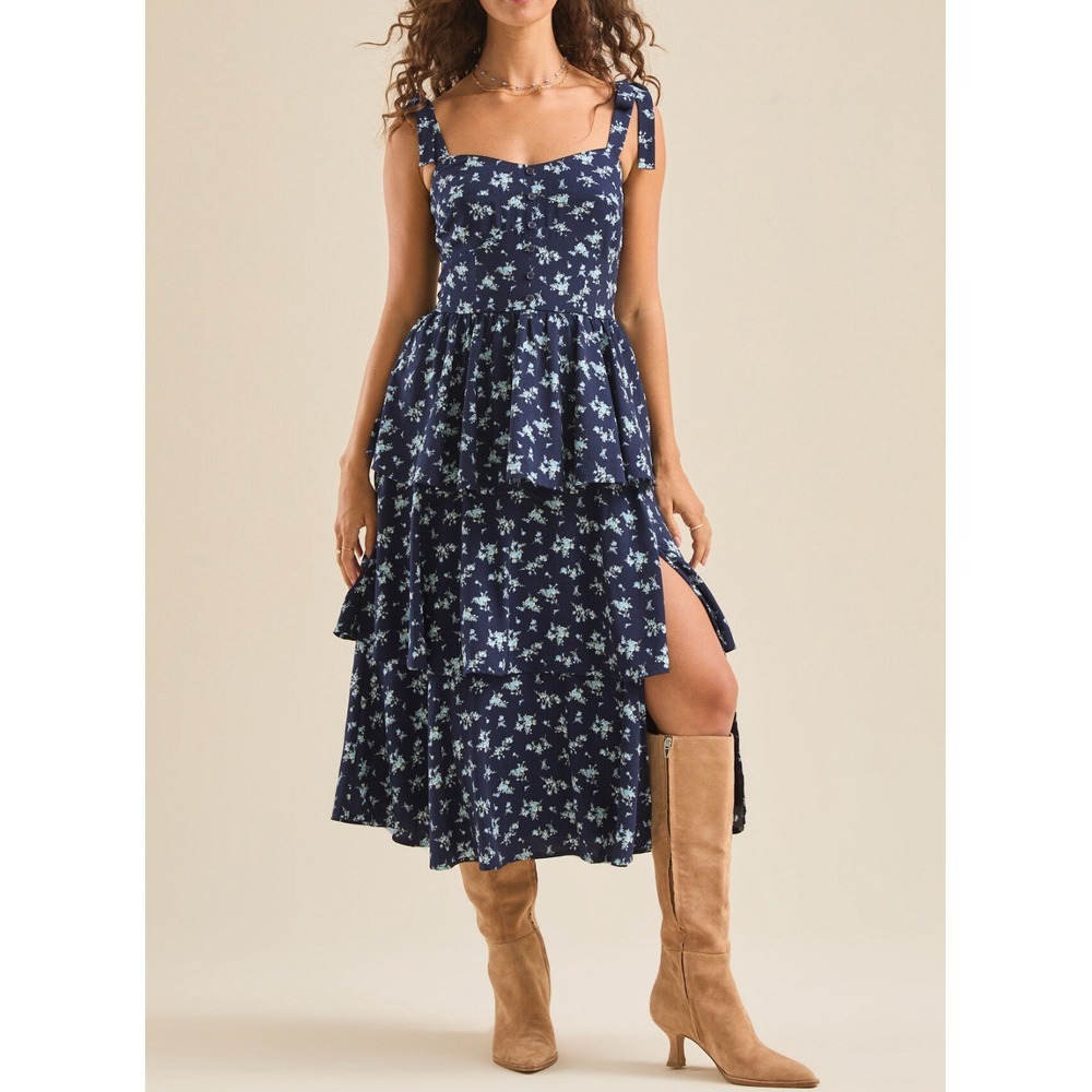 Altar'd State Blue Floral Midi Dress